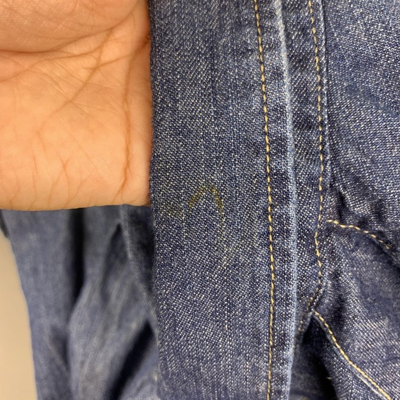 Levi's Western Denim Shirt Mens 2XL Dark Wash Snap Front Long Sleeve Red Tab - Picture 7 of 15